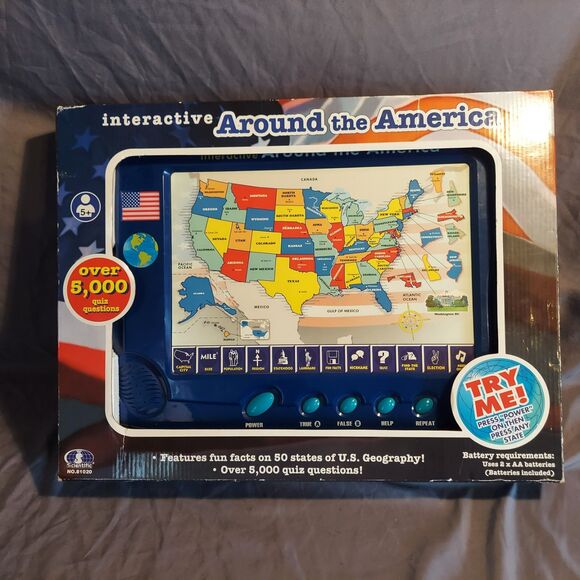 Scientific Toy AROUND THE UNITED STATES INTERACTIVE QUIZ PAD 5000+ Question GAME - Picture 2 of 11